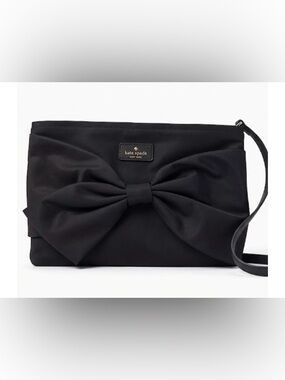 ♠️Kate Spade New York On Purpose Nylon Black Bow Wristlet, NWT